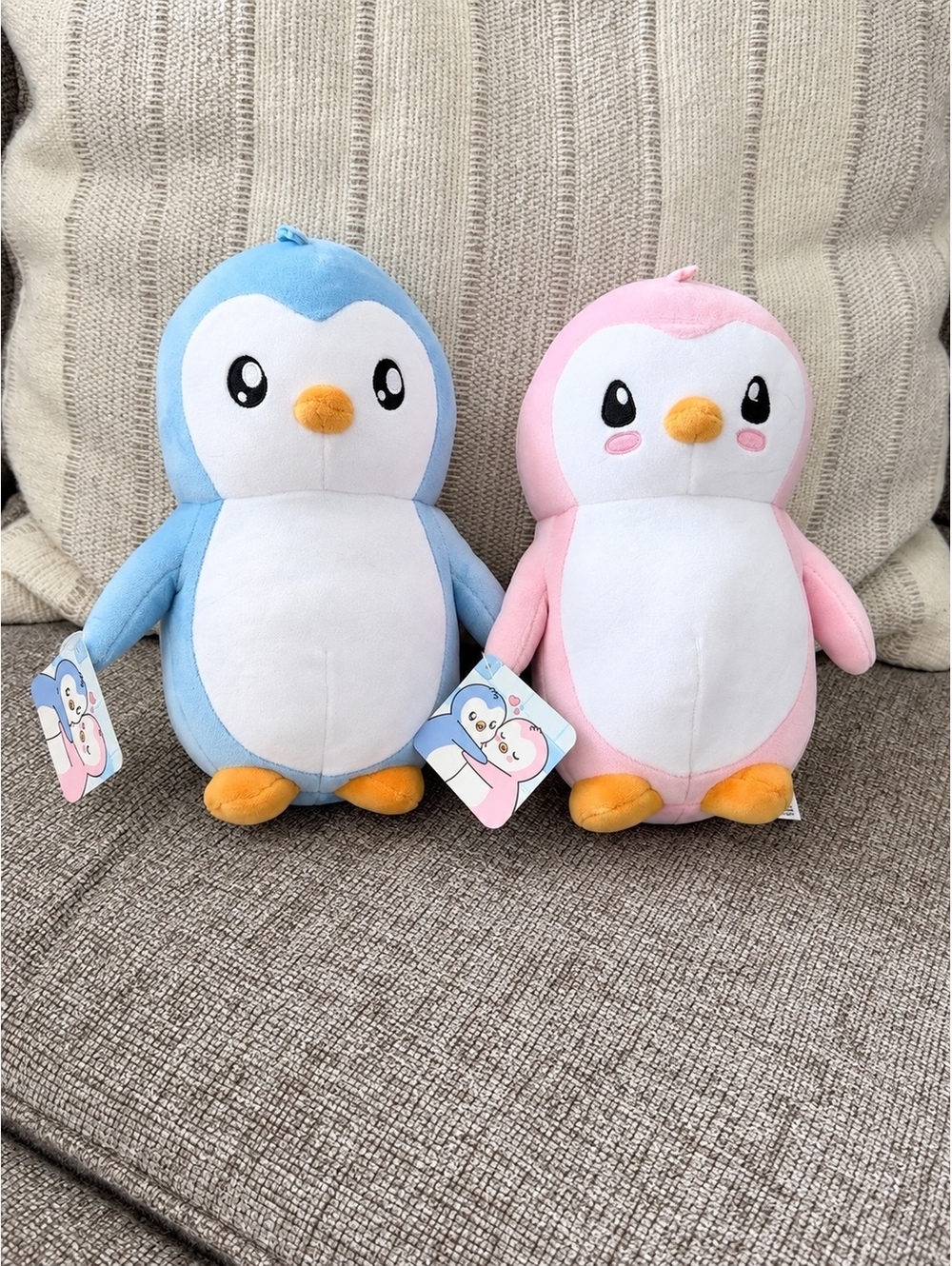 Pudgy Penguins Pengu & Polly Plush Set Blue Pink NWT HTF